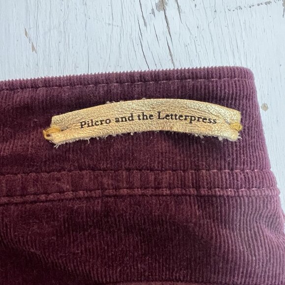 Pilcro Corduroy Pants 27 Burgundy Skinny Straight Anthropologie Fall Essential - Picture 4 of 12